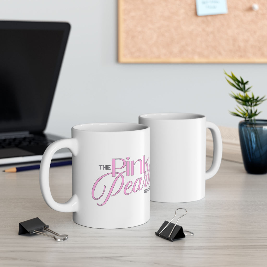 Pink Pearls Society Ceramic Mug — 11oz & 15oz Coffee Tea Cup