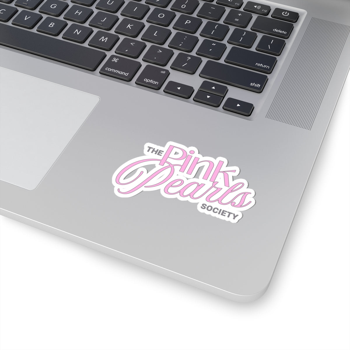 The Pink Pearls Society Kiss-Cut Sticker — Pastel Pink Logo Decal